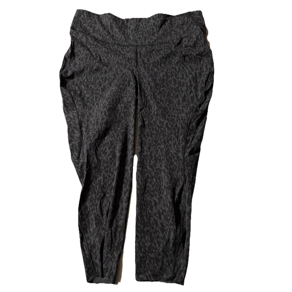 Lululemon Women's Size‎ 20 Leggings Charcoal Gray and Black Pattern